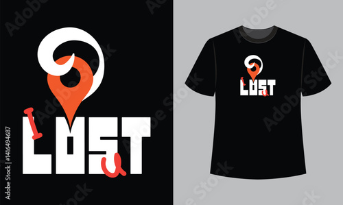 I lost u text illustration t shirt design idea. t shirt design concept