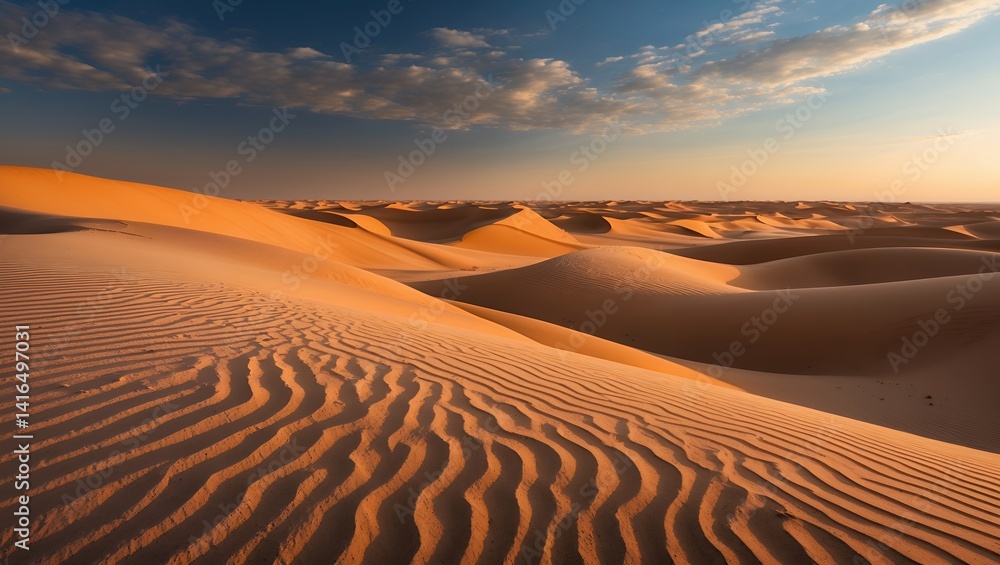Naklejka premium Sand dune landscape under blue sky