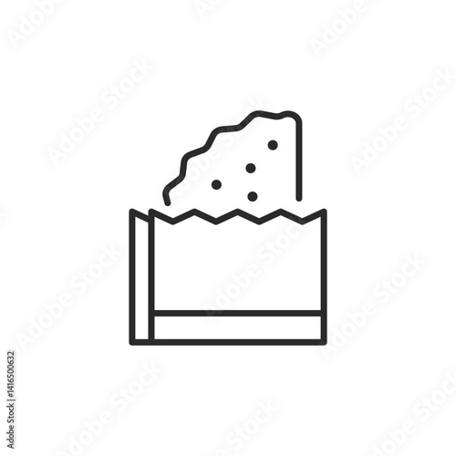 Takeaway icon. Simple illustration of a burrito wrapped in a tortilla with filling. Perfect for use in food-related designs, menus, and packaging. Vector illustration