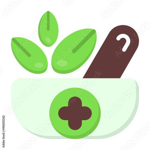 Herbal Treatment Flat Icon