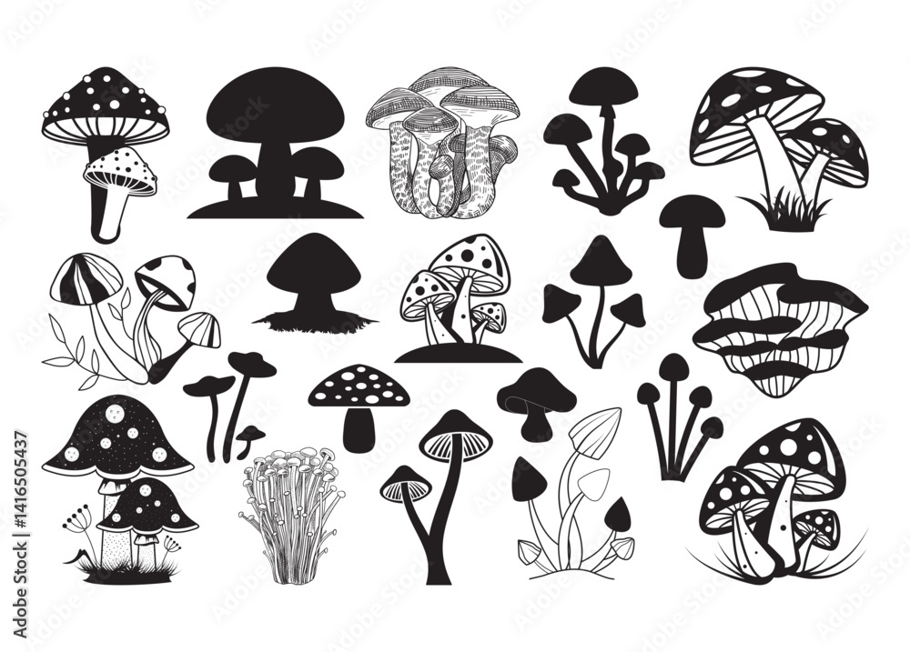 Mushroom vector, Mushroom clipart, Mushroom silhouette Mushroom vector, Mushroom clipart, Mushroom silhouette