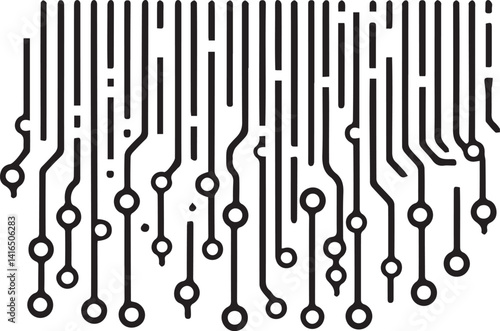 This image is a vector graphic. It resembles an abstract circuit board pattern with lines and circles, suggesting a technological or digital theme.