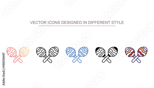 Maracas icon design with white background stock illustration