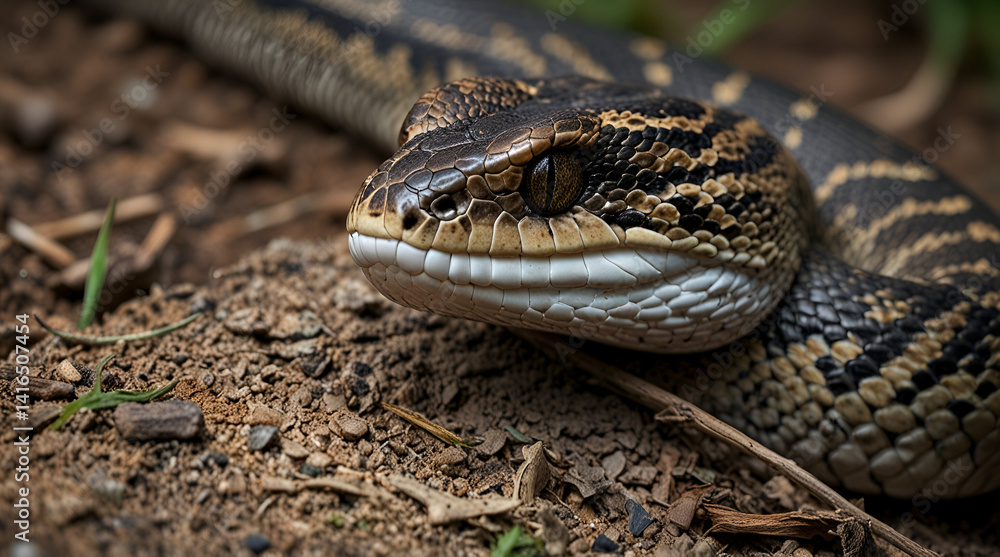 Obraz premium Venomous Viper - Reptile Snake Photo Series,generative.ai 
