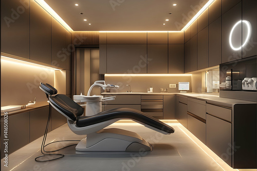 Modern, sophisticated dental office interior design.