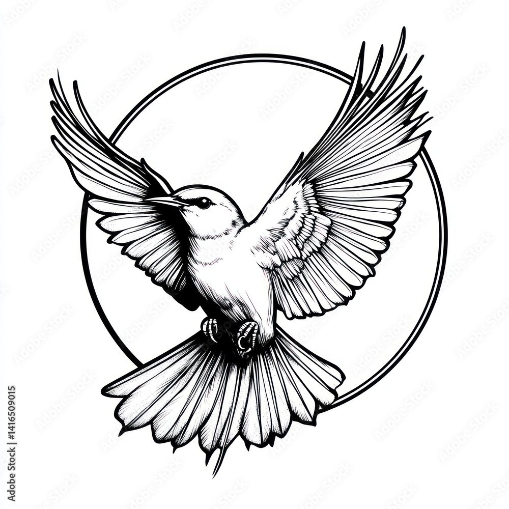 Obraz premium Soaring Bird Ink