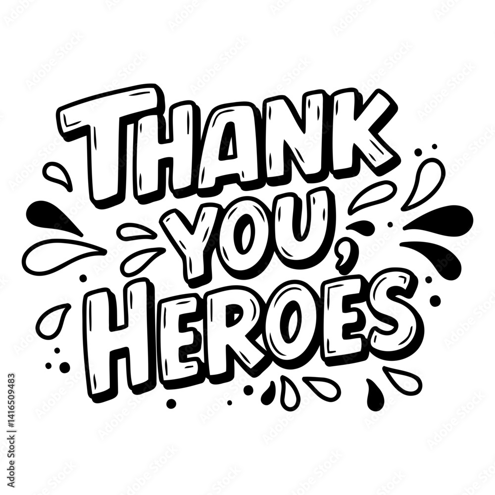 Fototapeta premium Bold, stylized typography, perfect for inspirational posters or social media graphics. Ideal for appreciation campaigns, education, or related themes.