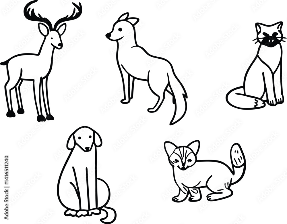 Obraz premium set of funny cats