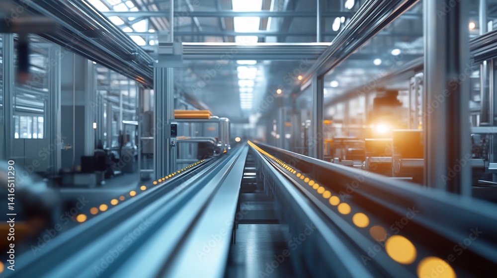 Fototapeta premium A high-tech industrial production line running at peak efficiency.