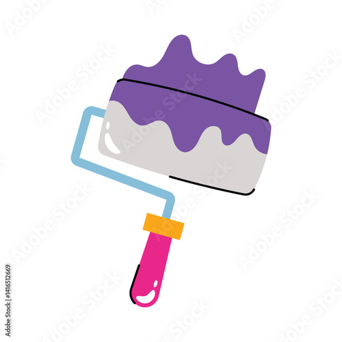 Paint roller Vector Sticker. Eps 10 File 
