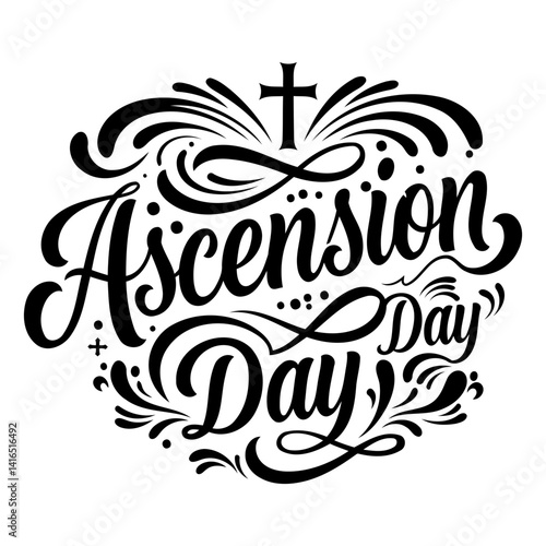 Black and white stylized typography graphic, ideal for religious or cultural holidays.  Suitable for advertising, social media, and print marketing.
