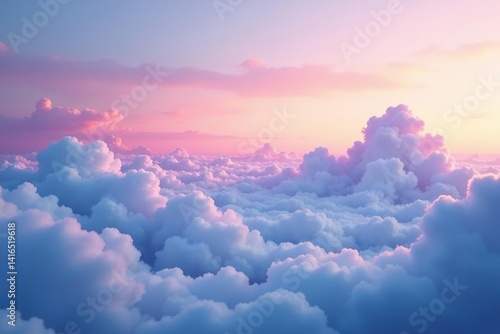 Subtle gradient sky, cloudscape seamless loop, art, light