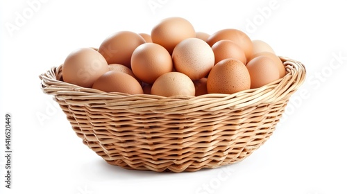 Wallpaper Mural A clean photo of a wicker basket filled with fresh eggs for local farm delivery. background Torontodigital.ca