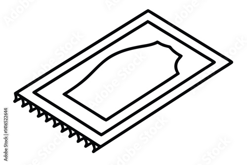 Prayer rug line art vector icon isolated on white background