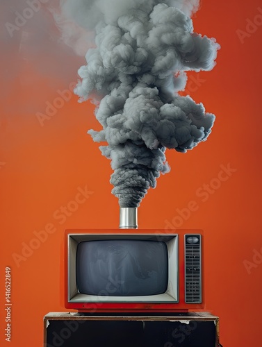 Wallpaper Mural Retro TV with billowing smoke Torontodigital.ca