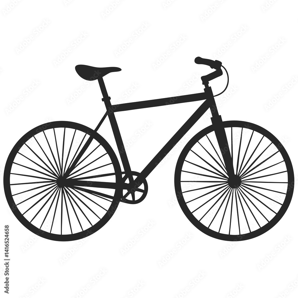 Fototapeta premium Bicycle vector silhouette illustration isolated on white background