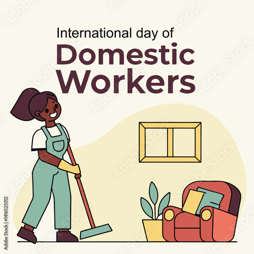 Empowering domestic workers: An illustrated celebration of the International Day of Domestic Workers, promoting respect and recognition for their invaluable contribution.