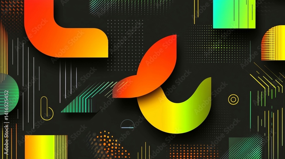 Obraz premium Vibrant multicolored abstract shapes background design