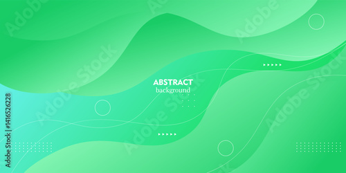 Bright green dynamic abstract background with wavy lines. Creative premium gradient. Smart 3D cover design for business design. Vector Eps10