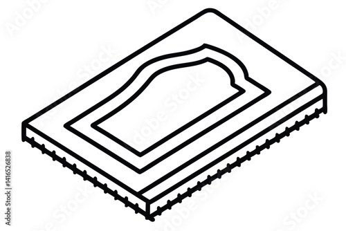 Prayer rug line art vector icon isolated on white background