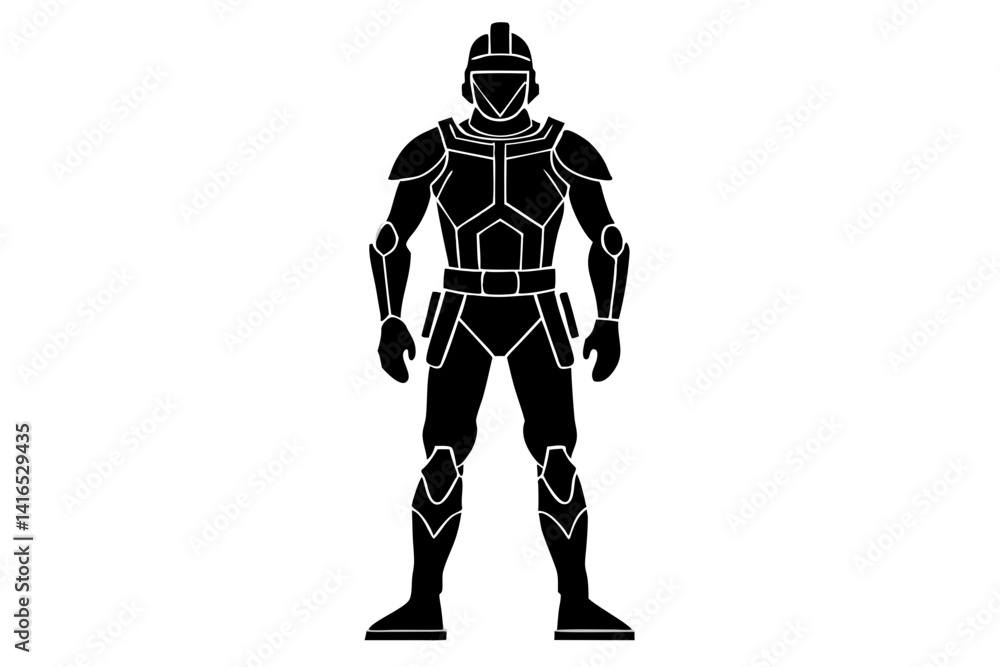 Soldier warrior vector silhouette illustration isolated on white background Soldier warrior vector silhouette illustration isolated on white background