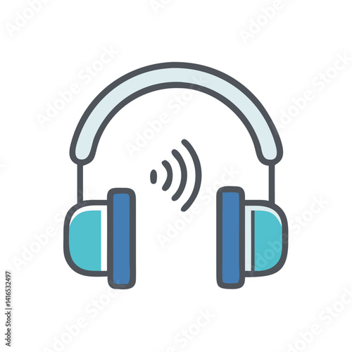 Audio Tour Headphones Device Icon Representing Guided Tours and Audio Assistance