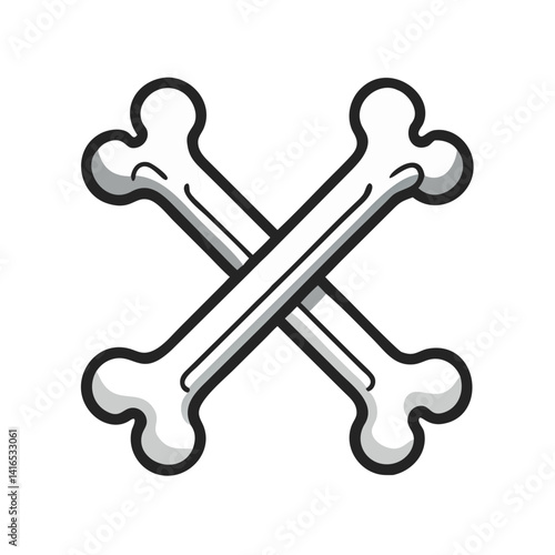 Crossed Bones Fossil Icon Representing Paleontological Discovery and Ancient Specimens