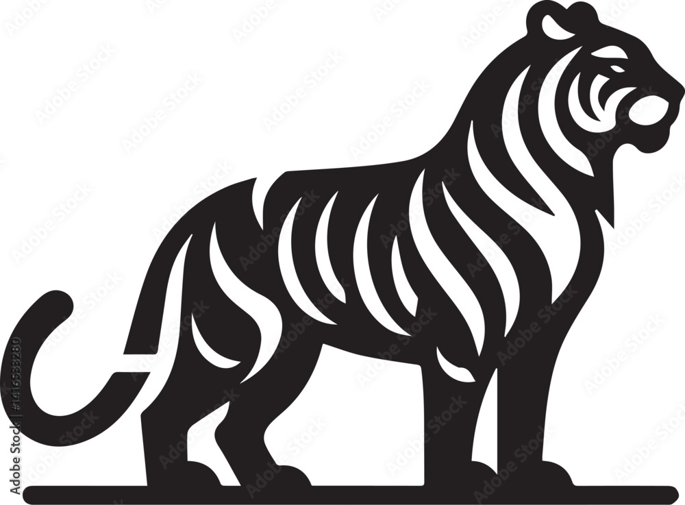 Obraz premium silhouette tiger illustration