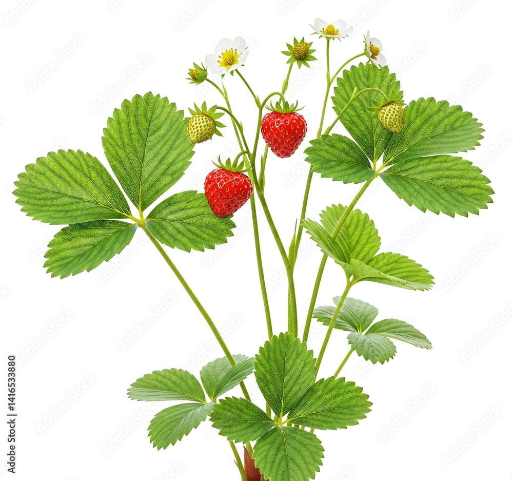 wild strawberry isolated on white wild strawberry isolated on white