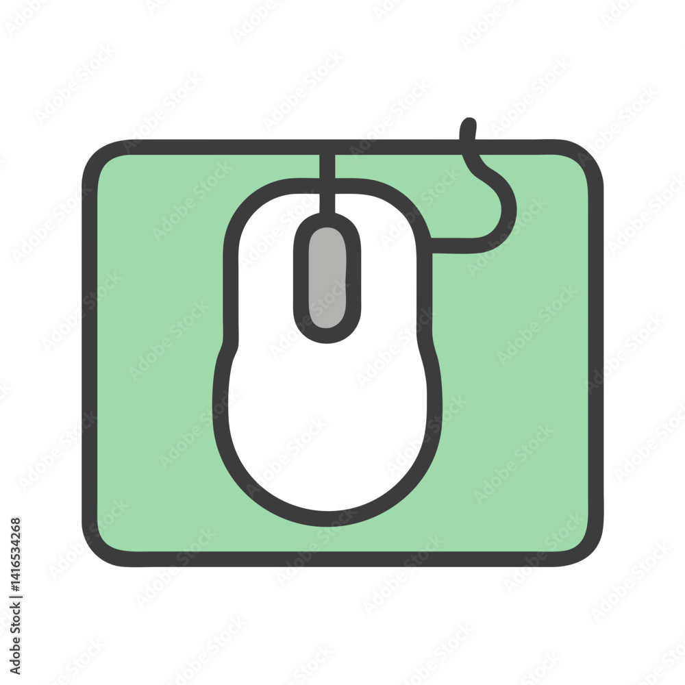 Mouse on Mousepad Icon Representing Computer Navigation and Precision Control Mouse on Mousepad Icon Representing Computer Navigation and Precision Control