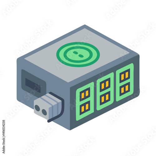 Modular Power Supply Unit Icon Representing Customizable Energy Distribution for Systems