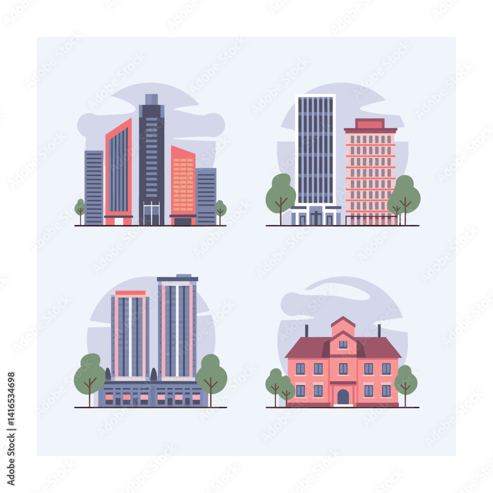 Obraz premium Building icon vector. apartment illustration sign collection