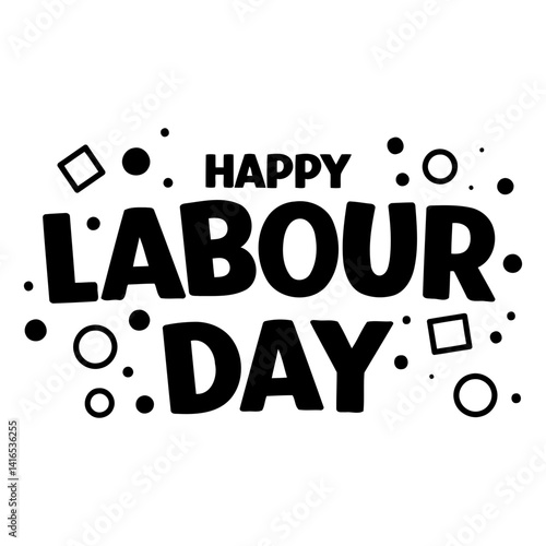 Bold, stylized graphic design for Happy Labour Day.  Perfect for social media, marketing, or editorial use.