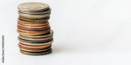 Finance growth chart stack isolated with white background generative AI