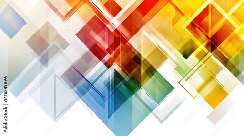 Floating geometric shapes and soft gradients on a blank background, representing the fusion of creativity and imagination, leaving room for design Floating geometric shapes and soft gradients on a blank background, representing the fusion of creativity and imagination, leaving room for design