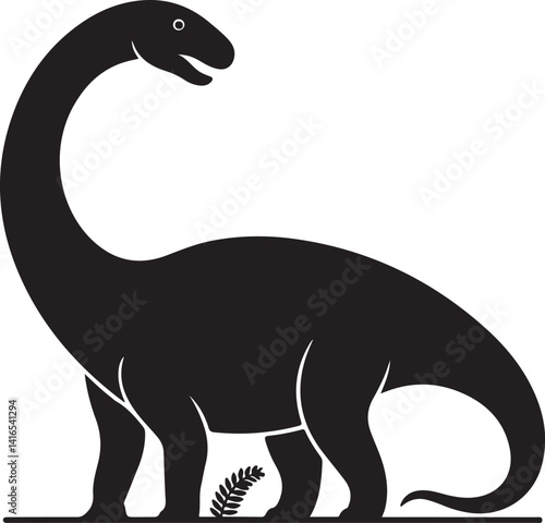 Dinosaur silhouette vector design with white background