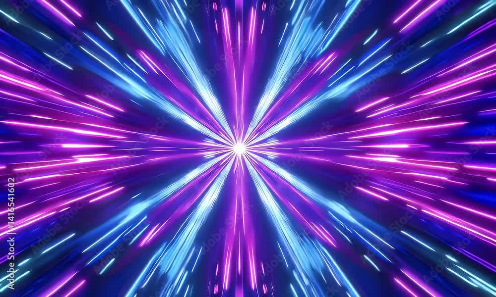 Hyperspeed neon tunnel effect with blue and pink light streaks rushing toward center, creating a dynamic sci-fi warp visual. Hyperspeed neon tunnel effect with blue and pink light streaks rushing toward center, creating a dynamic sci-fi warp visual.