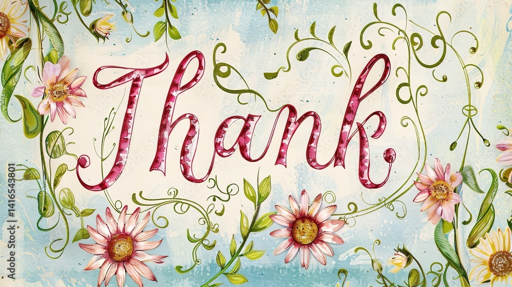 Obraz premium Heartfelt Mother's Day Watercolor Floral Design with Elegant Lettering, Perfect for Gifts and Celebrations