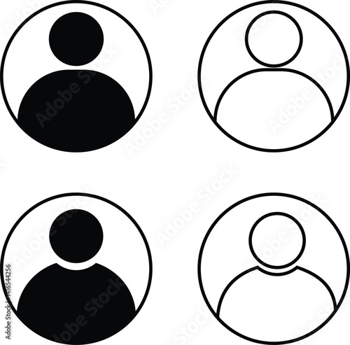 Profile icon set. Avatar or user symbol avatar account vector collection isolated on transparent background. Default social media profile photo symbol. Person symbol for social media, web or app.