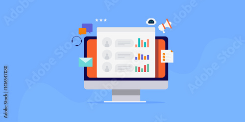 CRM - customer relation management software tool with AI chat assistant, business customer support, marketing campaign and profile data management system.
