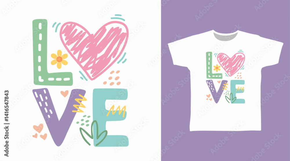 Love typography hand drawn vector, ready for print on t shirt and other uses. Love typography hand drawn vector, ready for print on t shirt and other uses.