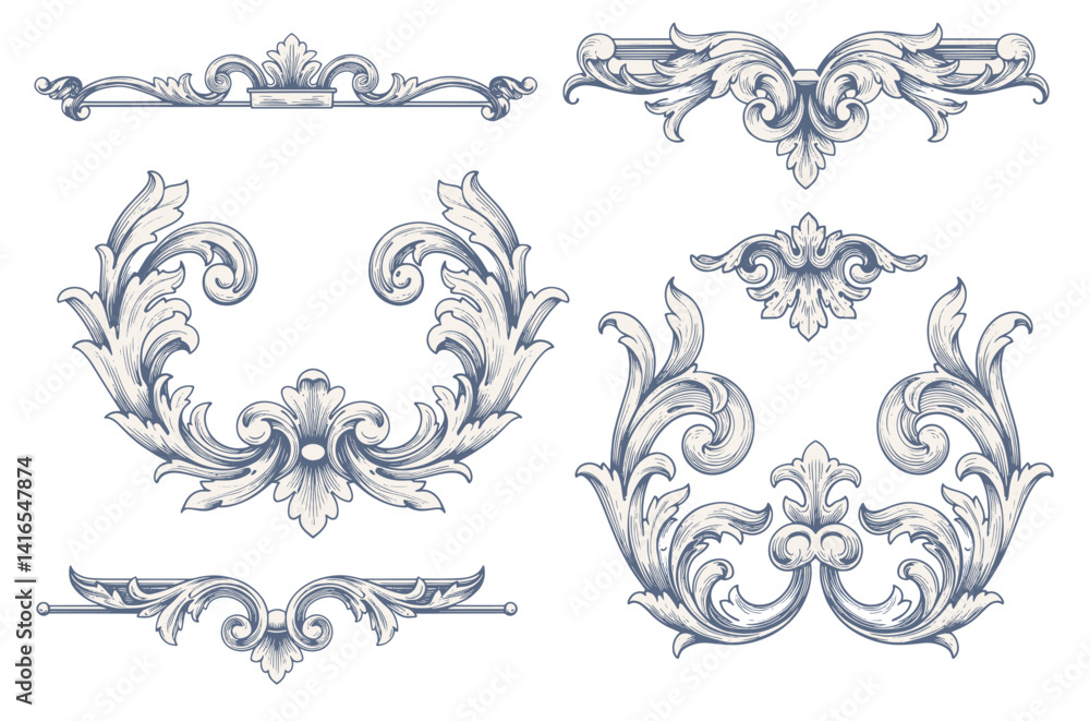 Vintage Baroque Victorian frame border flower pattern vector floral engraved scroll ornament leaf retro decorative design. filigree calligraphic heraldic shield swirl