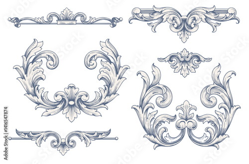 Vintage Baroque Victorian frame border flower pattern vector floral engraved scroll ornament leaf retro decorative design. filigree calligraphic heraldic shield swirl