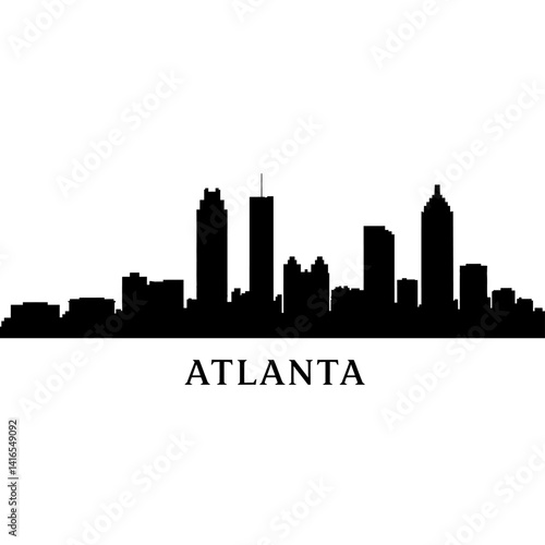 Atlanta Skyline Silhouette Vector.