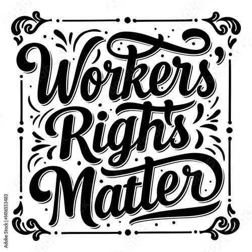 Black and white, stylized lettering graphic with ornate border. Suitable for social media, posters, or educational material.