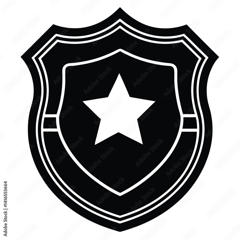 isolated police badge on white background isolated police badge on white background