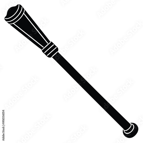 isolated police baton on white background
