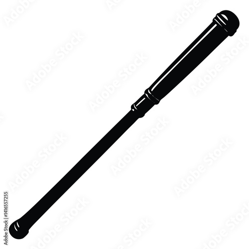 isolated police baton on white background