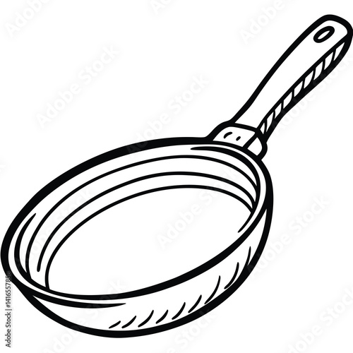 Frying Pan Outline with Handle