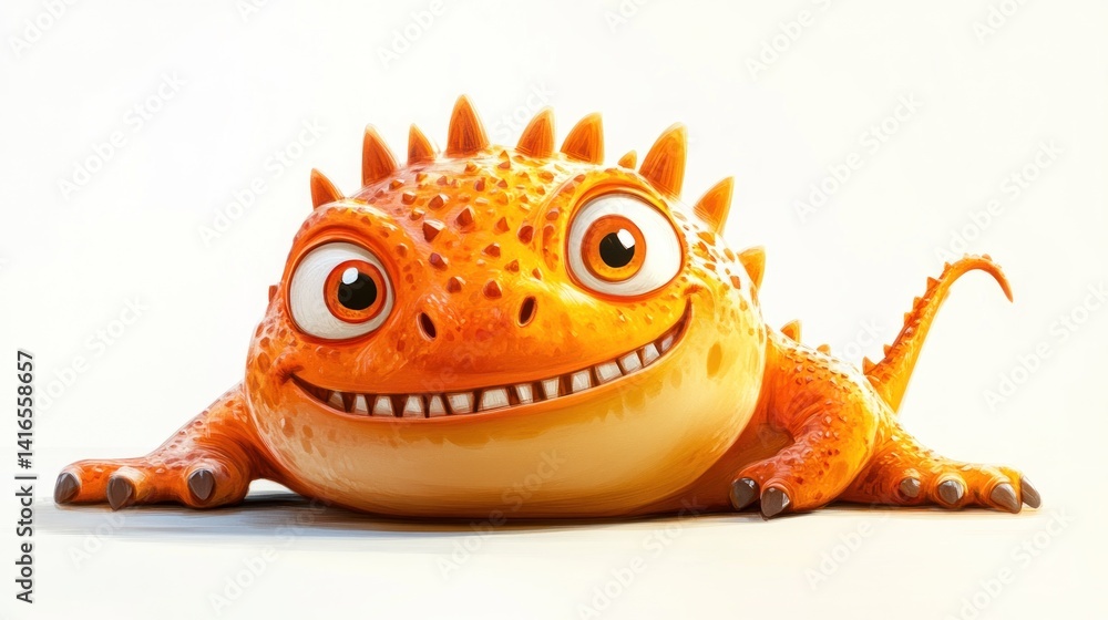 Smiling, cartoon lizard